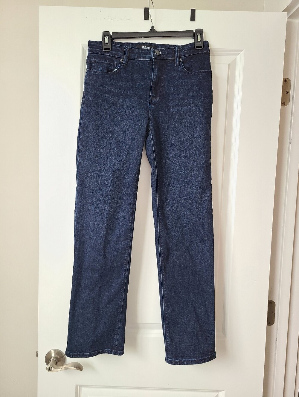 Hudson Mid Rise Slim Straight Leg Dark Wash Jeans